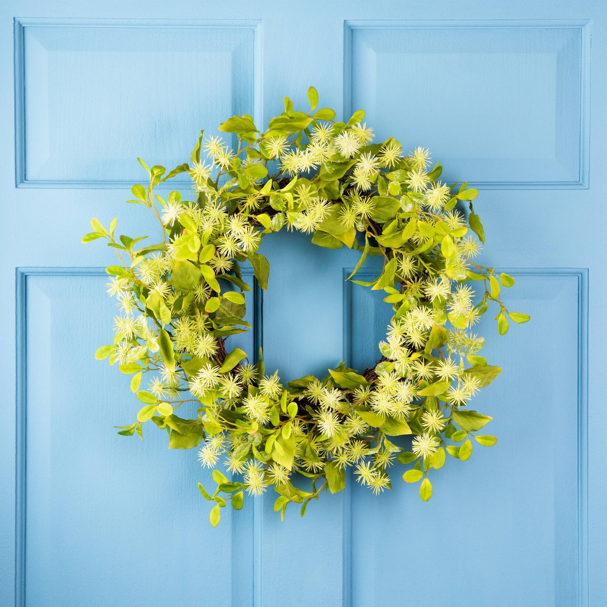 18" Jujube Floral & Foliage Spring Artificial Wreath